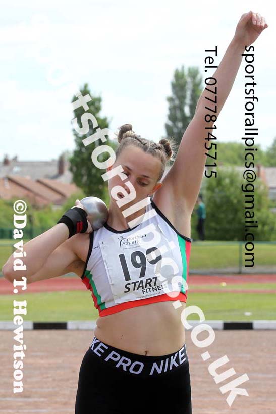 Senior womens shot putt, 2021 Northern Senior and Under-20s Champs., Leigh. Photo: David T. Hewitson/Sports for All Pics